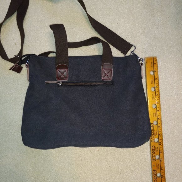 Tolfe Grey/Brown Canvas Shoulder Bag - Picture 1 of 3